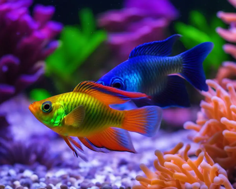 combining Glofish and guppies